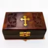 Artizanat India | Cutii din lemn caseta cu incuietoare si balamale metalice maro 12.5cm  | 5836