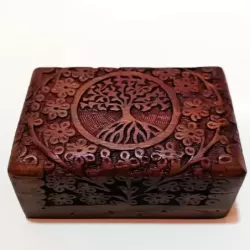 Artizanat India | Cutii din lemn caseta cu balamale metalice maro 15.3cm  | 5837
