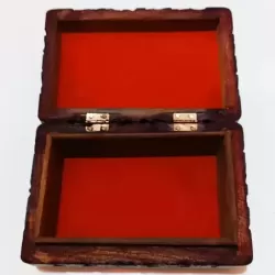 Artizanat India | Cutii din lemn caseta cu balamale metalice maro 15.3cm  | 5837