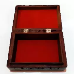 Artizanat India | Cutii din lemn caseta cu balamale metalice maro 17.5cm  | 5838
