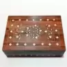 Artizanat India | Cutii din lemn caseta cu balamale metalice maro 18cm  | 5843