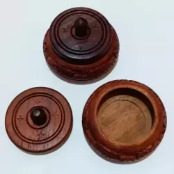 Artizanat India | Cutii din lemn caseta cu capac detasabil maro 6.5cm  | 5832