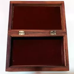 Artizanat India | Cutii din lemn caseta cu balamale metalice maro 20.3cm  | 5844