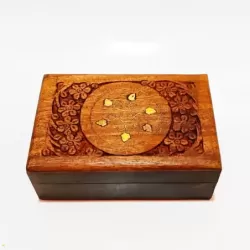 Artizanat India | Cutii din lemn caseta cu balamale metalice maro 15cm  | 5845