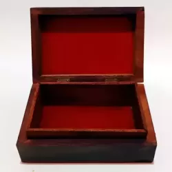 Artizanat India | Cutii din lemn caseta cu balamale metalice maro 15cm  | 5845