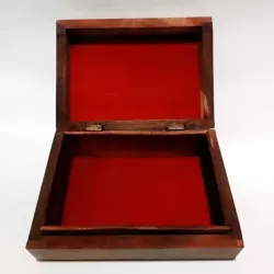 Artizanat India | Cutii din lemn caseta cu balamale metalice maro 18cm  | 5846